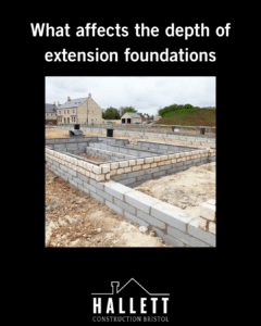 What affects the depth of extension foundations