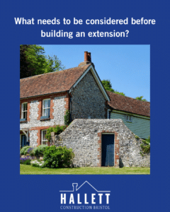 What needs to be considered before building an extension